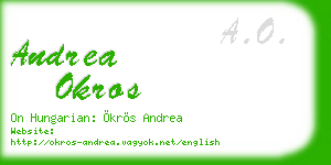 andrea okros business card